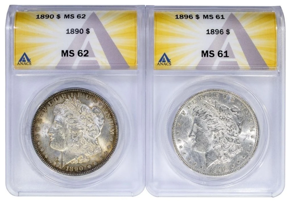 ANACS-Certified Morgan Dollar Duo