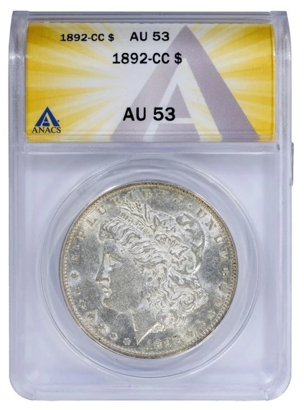 ANACS AU-53 1892-CC Morgan Dollar