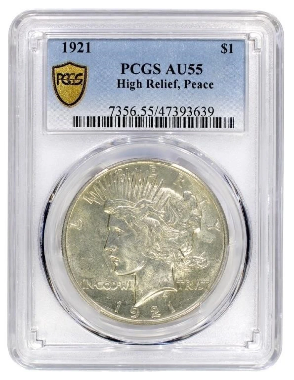 PCGS AU-55 1921 Peace Dollar