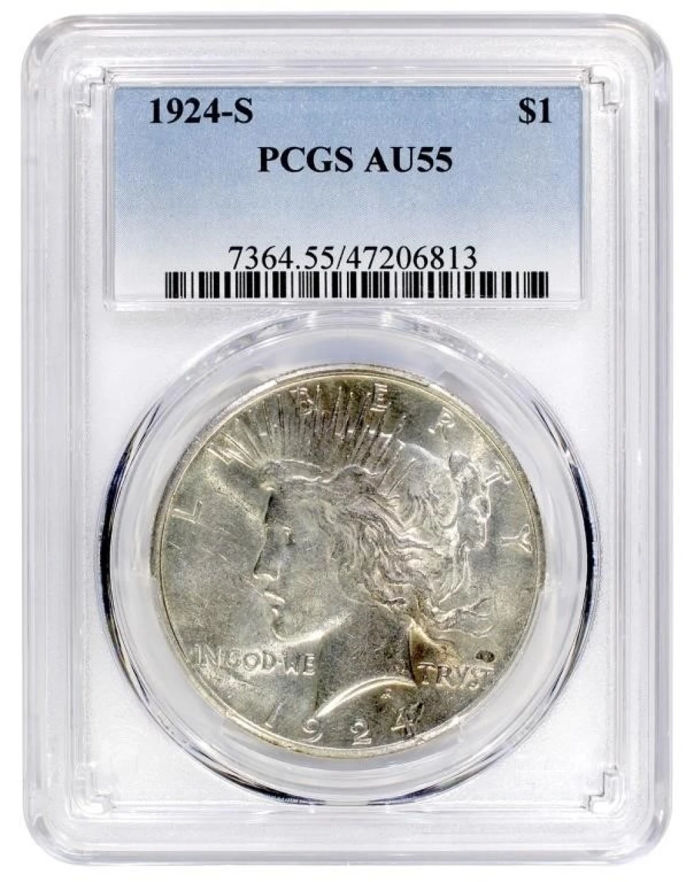 PCGS AU-55 1924-S Peace $1