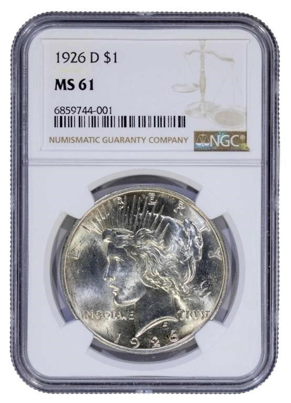 NGC MS-61 1926-D Peace $1