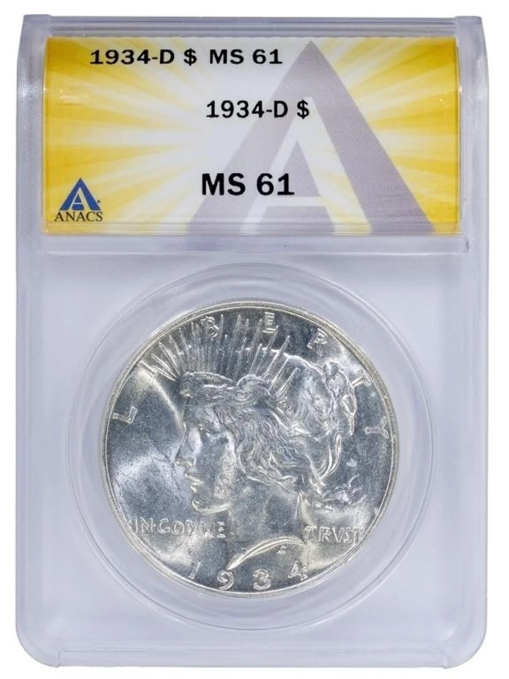 ANACS MS-61 1934-D Peace $1