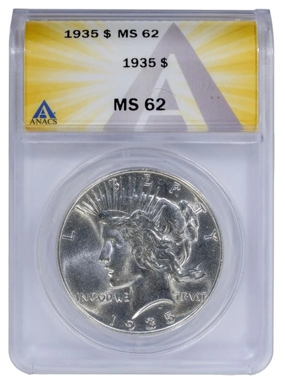 ANACS MS-62 1935 Peace $1