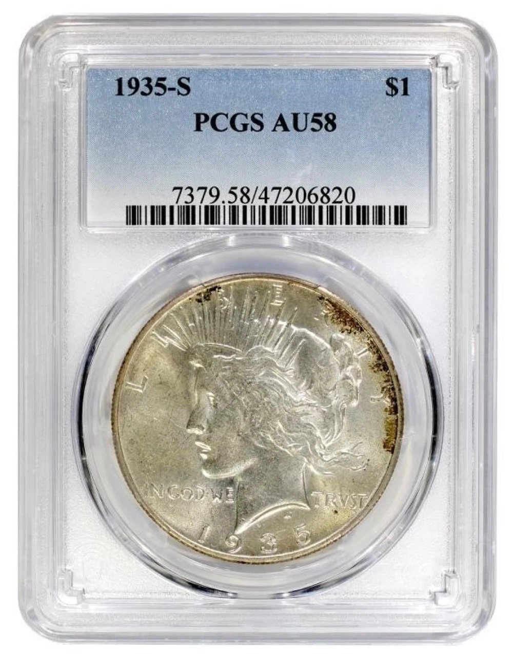 PCGS AU-58 1935-S Peace Dollar