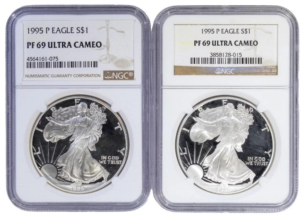 Pair of NGC Proof-69 UC 1995 Silver Eagles.