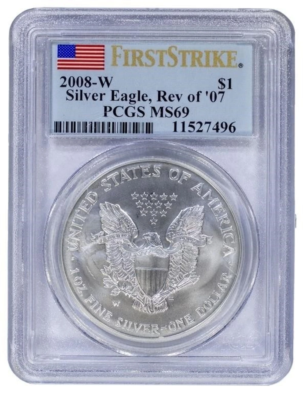 PCGS MS-69 2008-W Reverse of '07