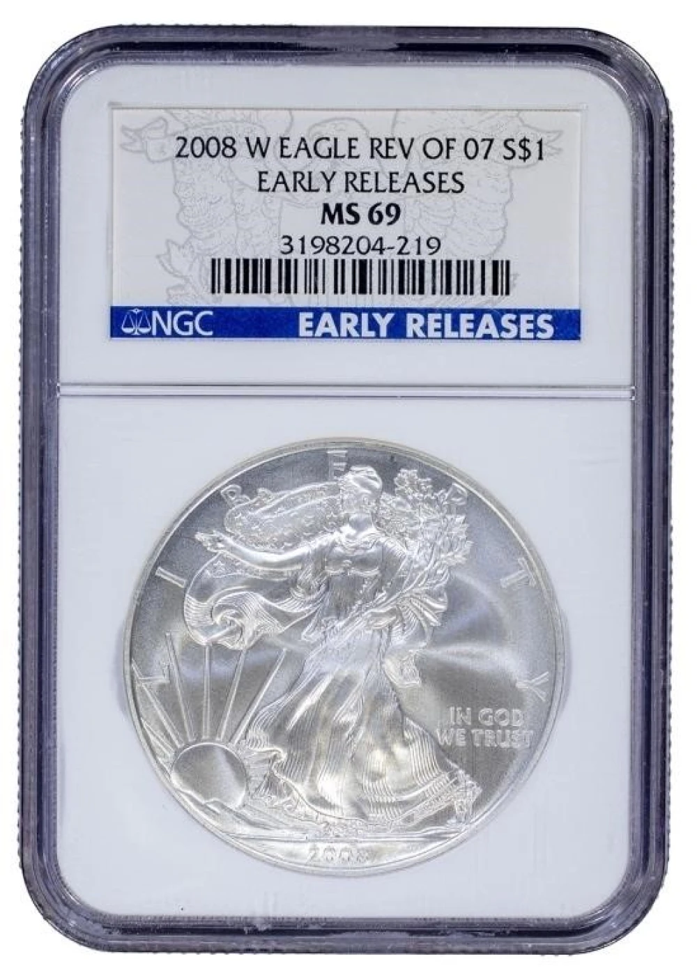 NGC MS-69 2008-W Reverse of '07