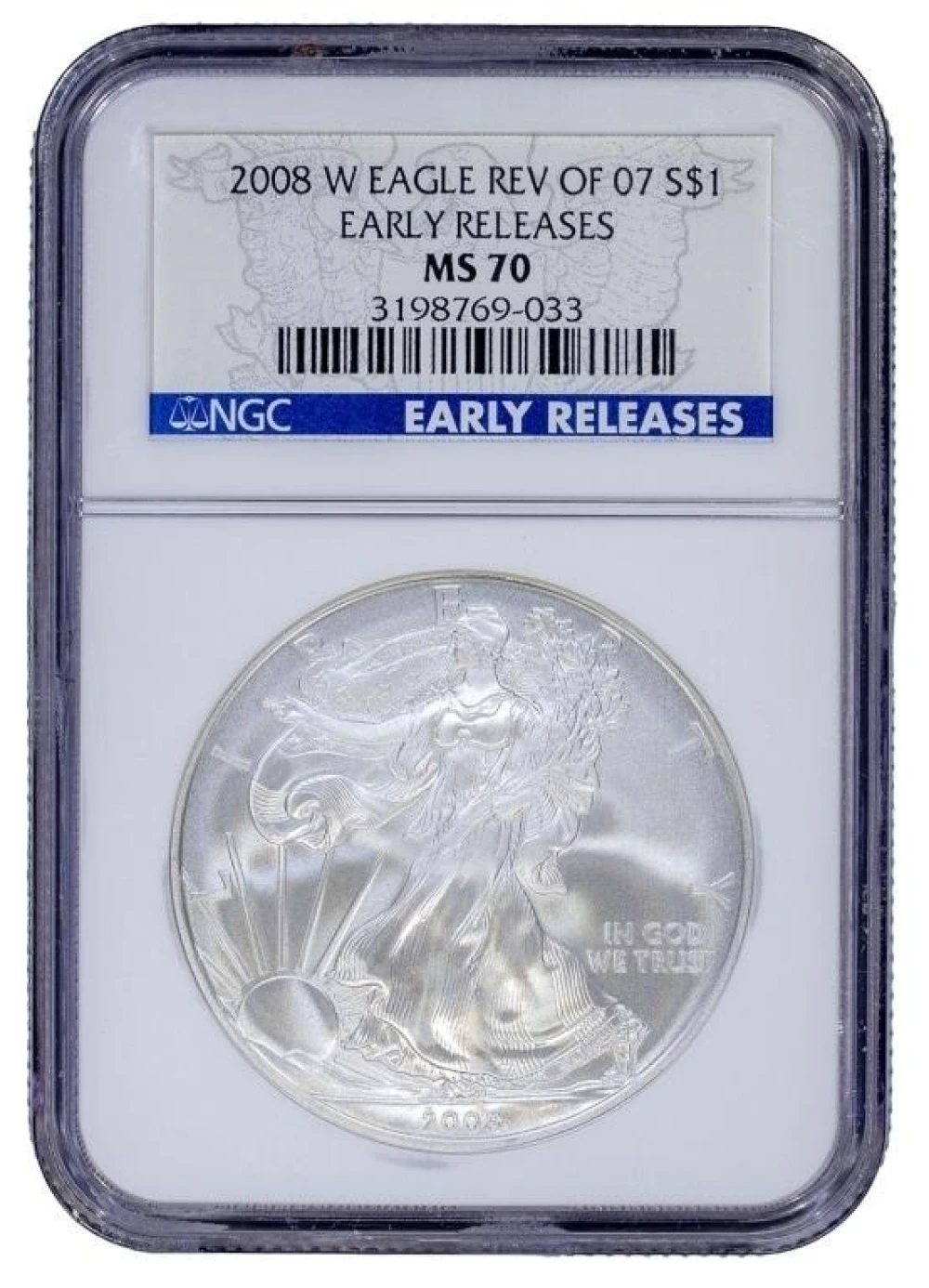 NGC MS-70 2008-W Reverse of '07