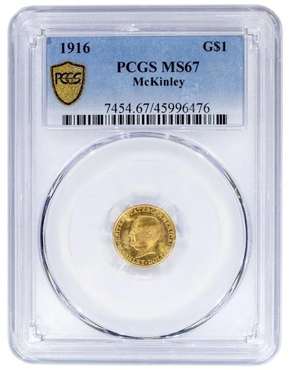 PCGS MS-67 1916 McKinley Gold $1