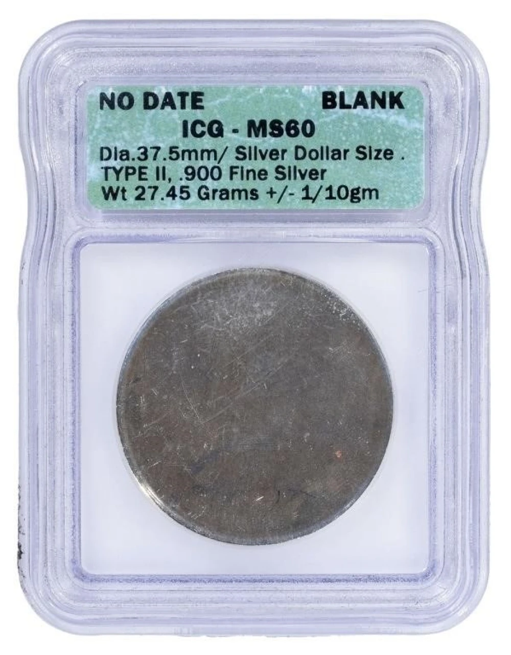 ICG Unstruck Blank Commemorative $1 Planchet