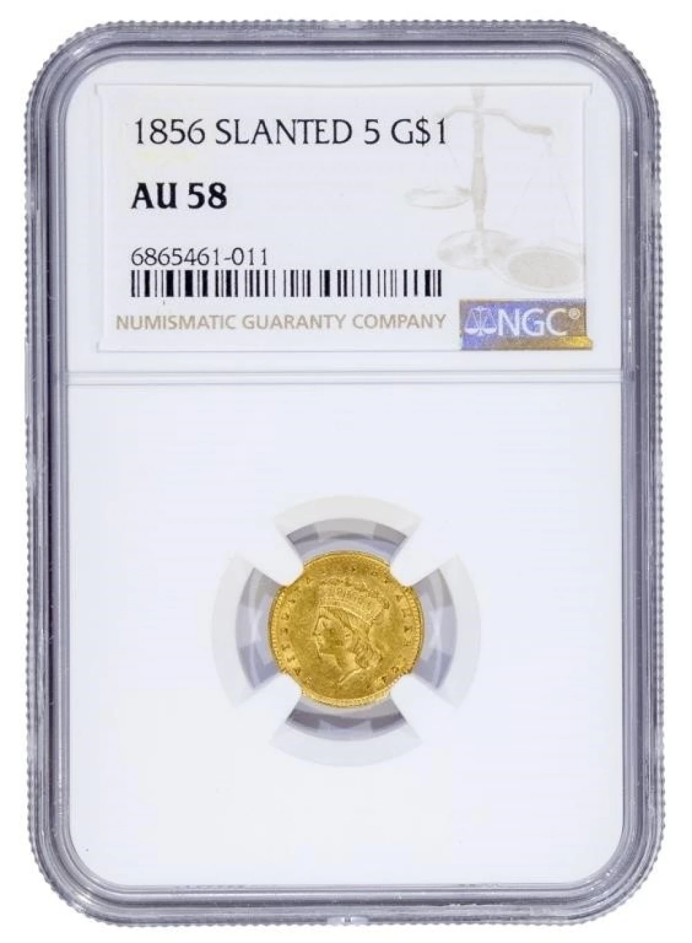 NGC AU-58 1856 Gold $1