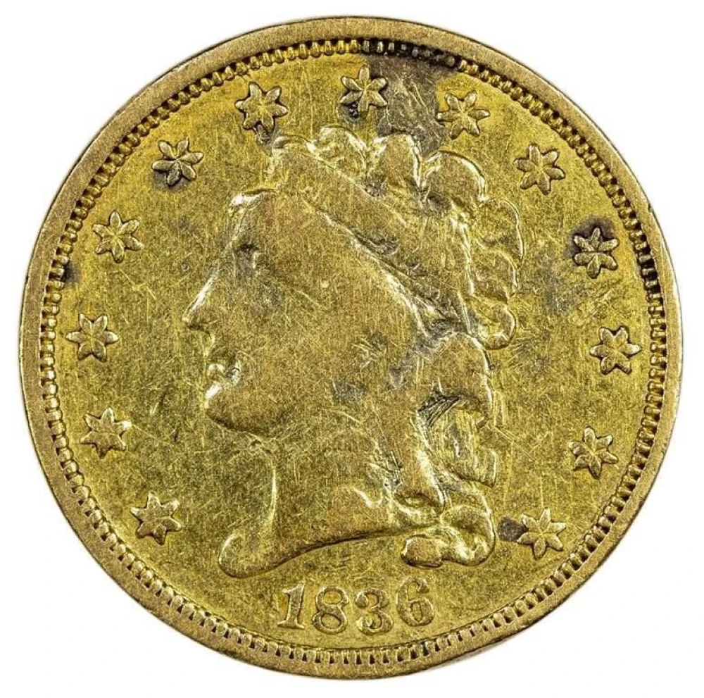 VF Details 1836 Gold $2.50