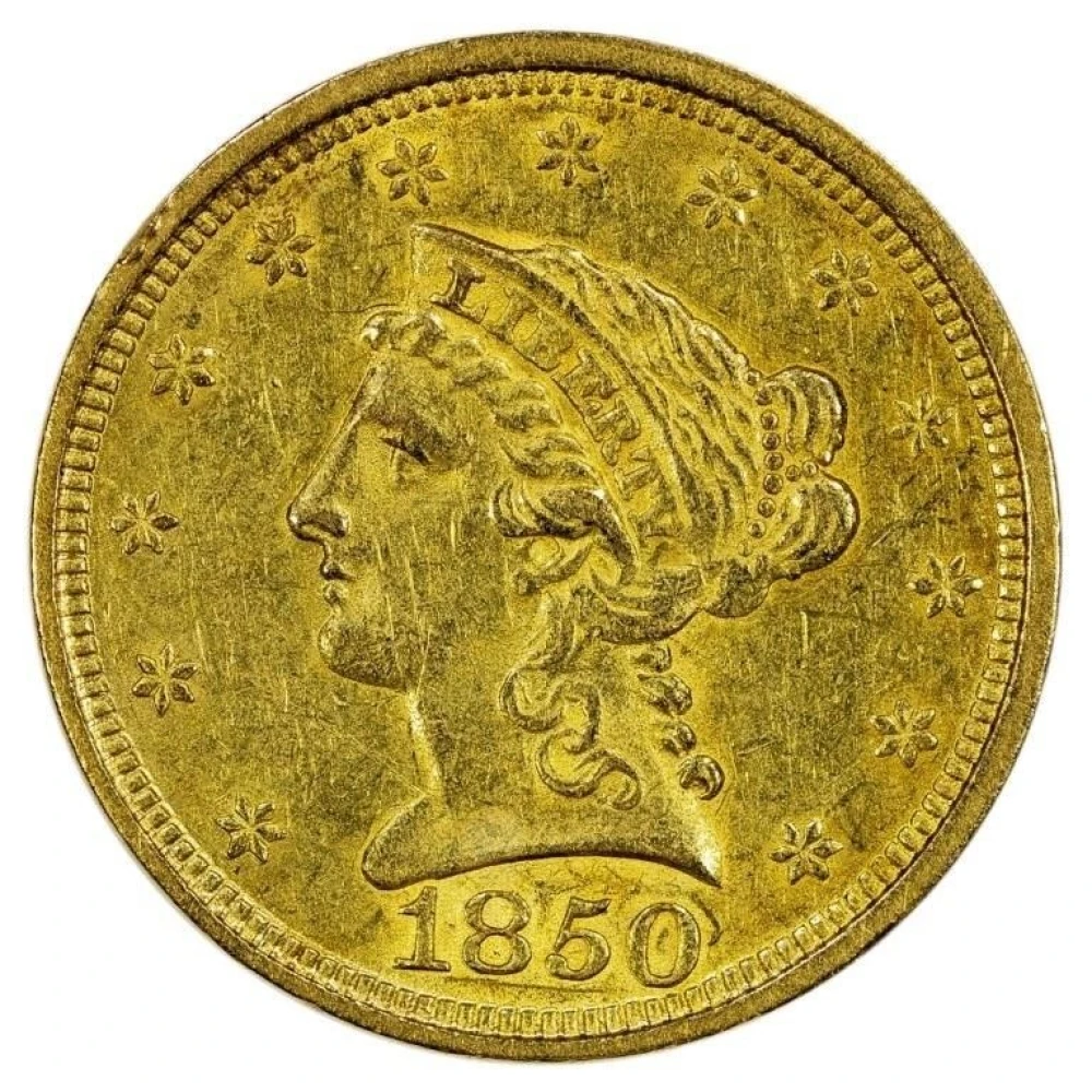 AU-50 1850 Gold $2.50