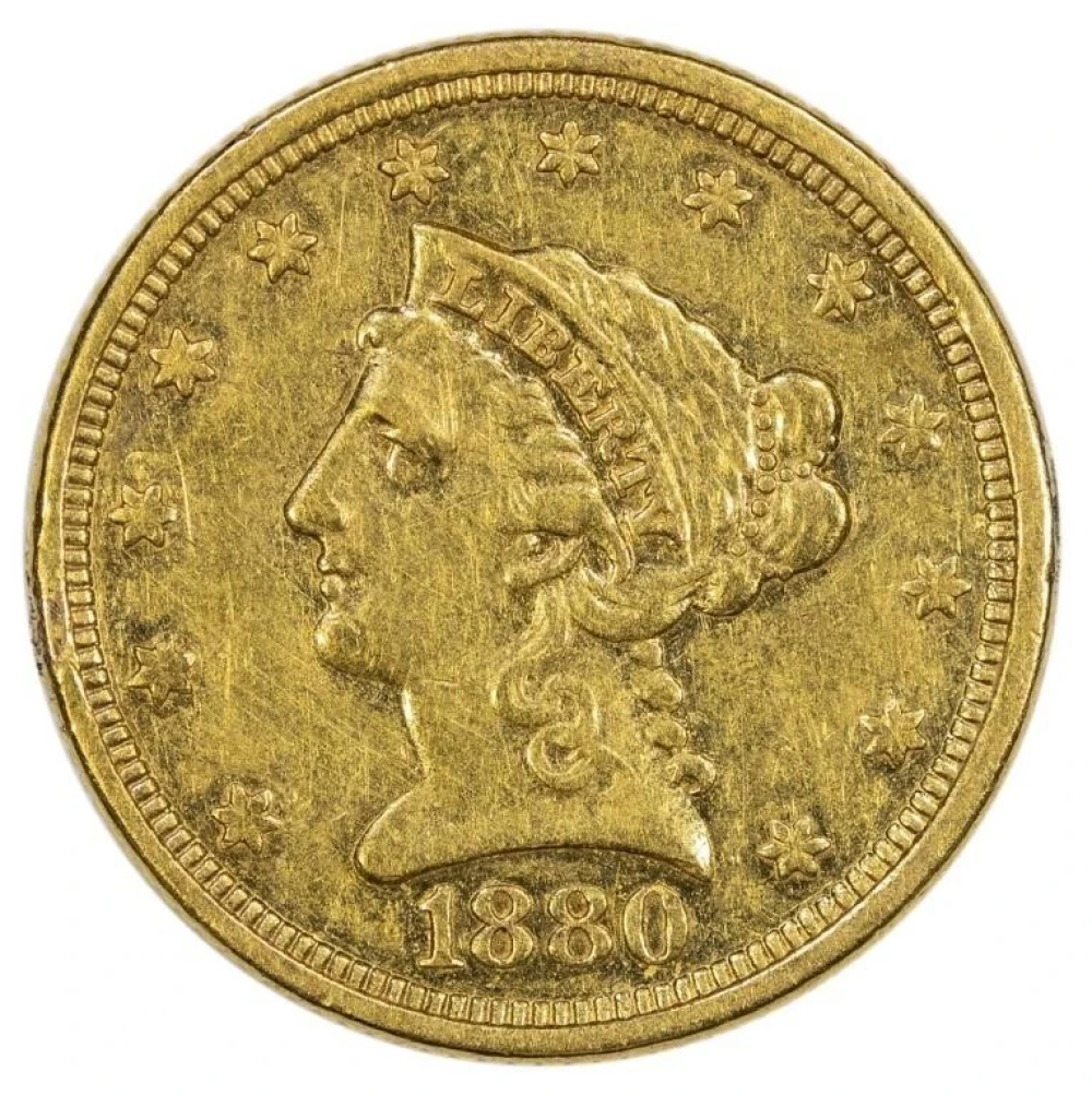 AU Details 1880 Gold $2.50