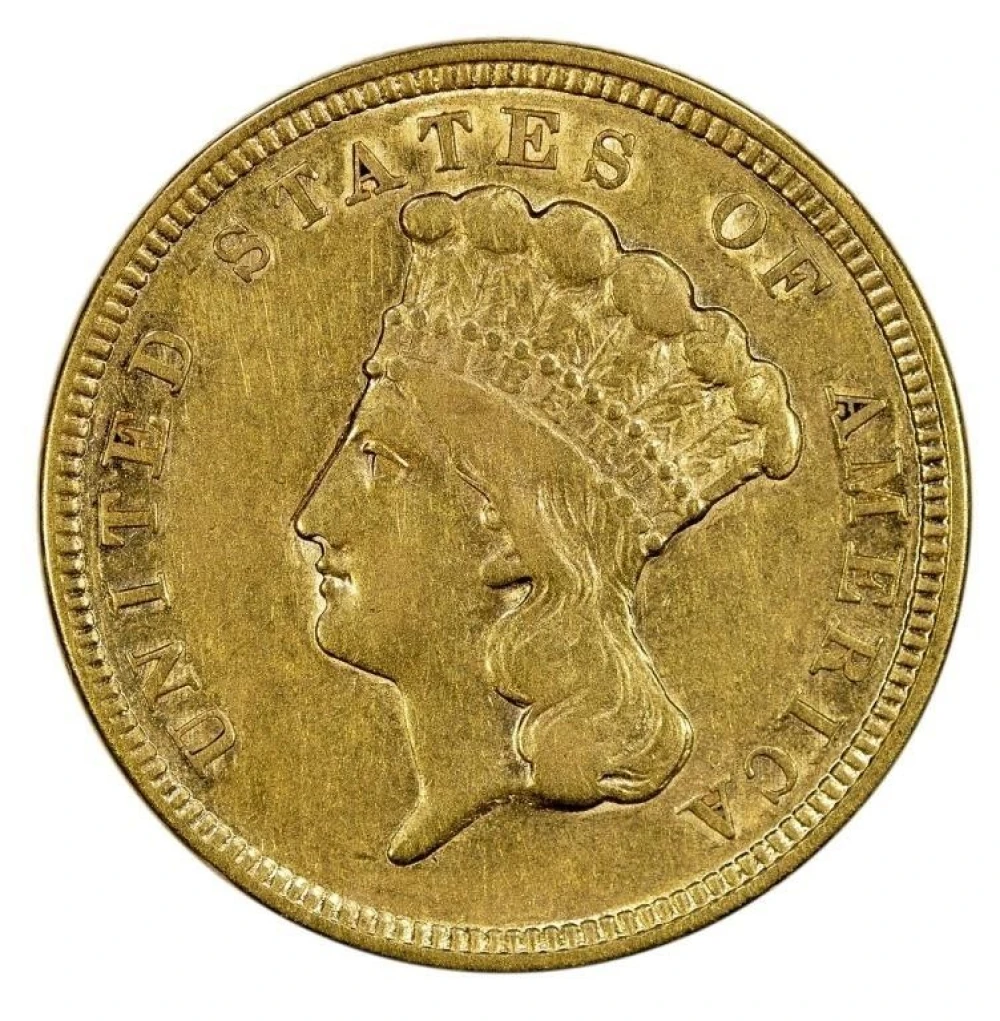 AU-50 1854 Gold $3