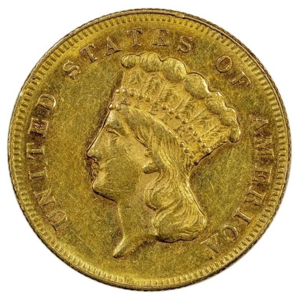 Borderline UNC-58 1869 Three-Dollars Gold Rarity