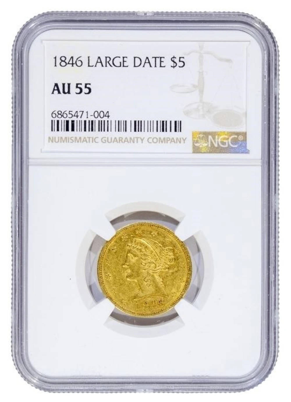 NGC AU-55 1846 Gold Half Eagle