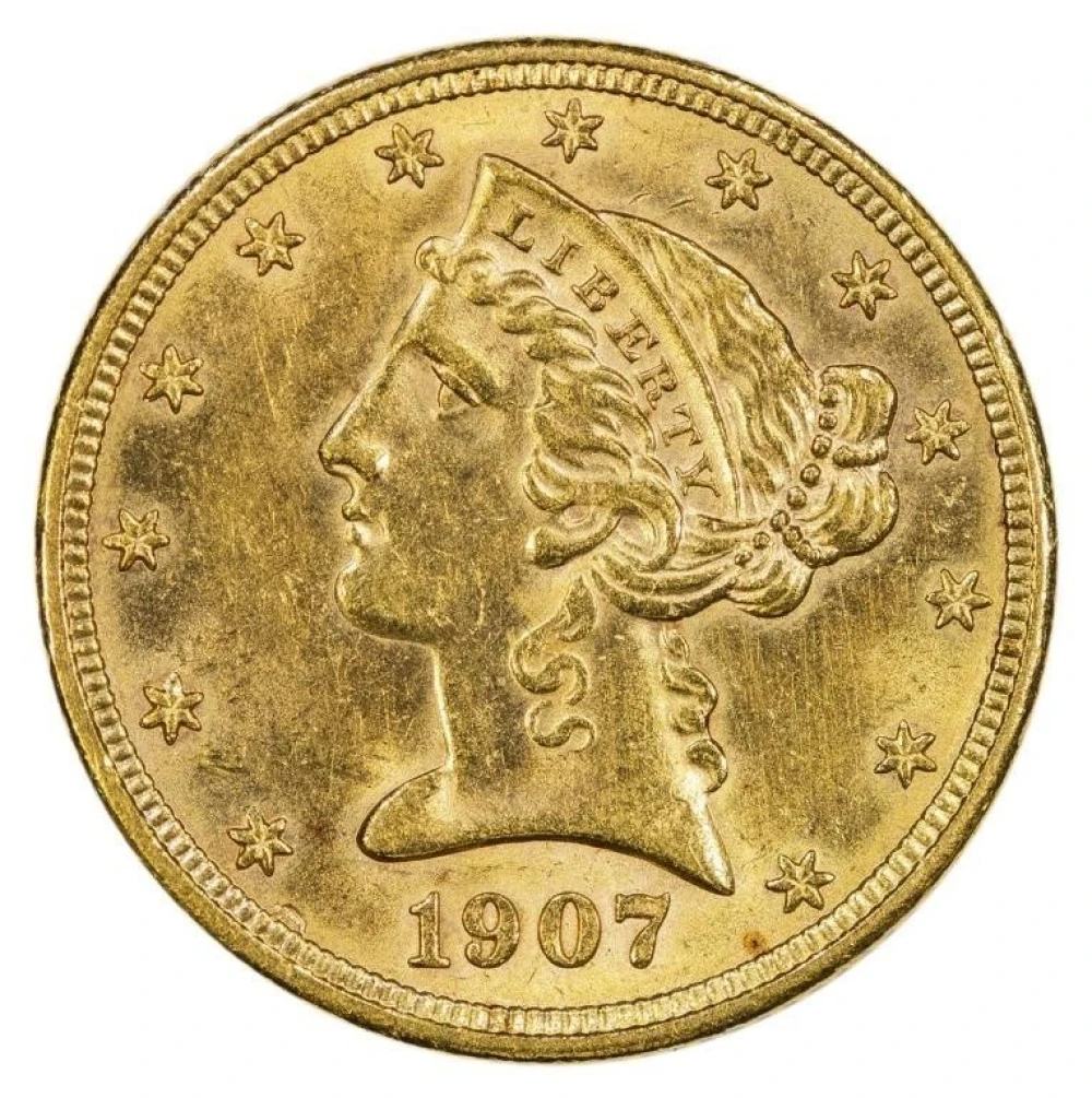 MS-62 1907-D Liberty Gold $5
