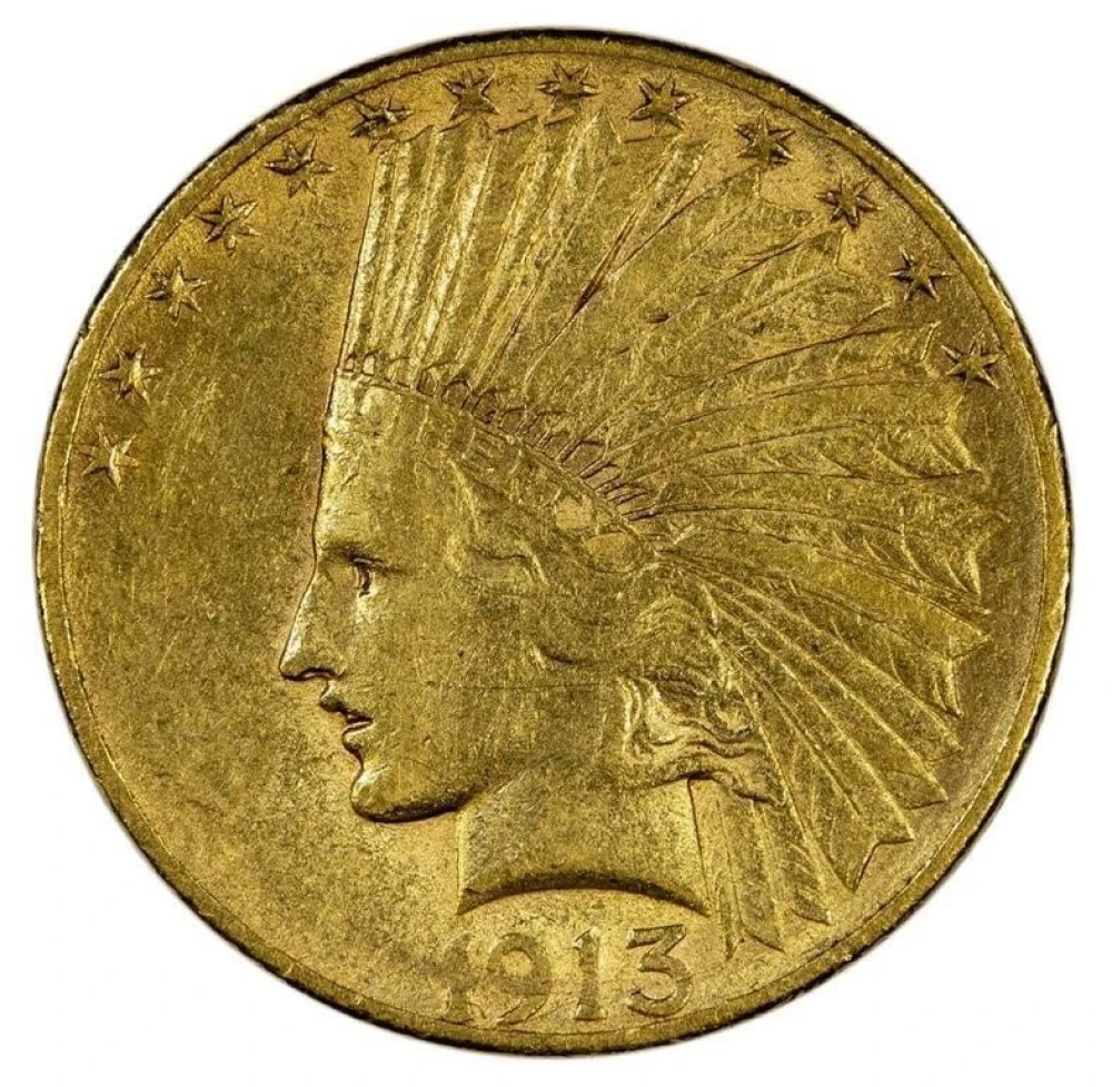 AU-50 1913-S Gold $10 Indian