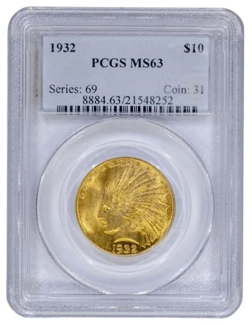 PCGS MS-63 1932 Gold $10 Indian