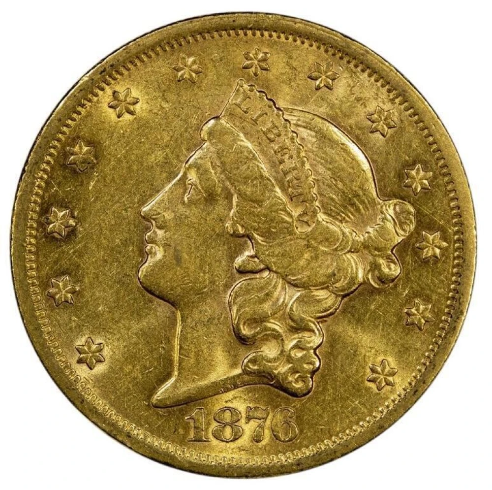 AU-55 1876-S Gold $20