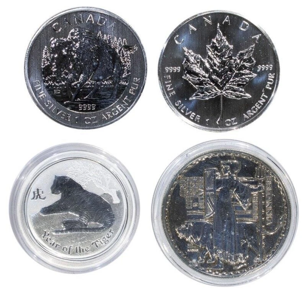 Mixed Silver Bullion-Related Pieces