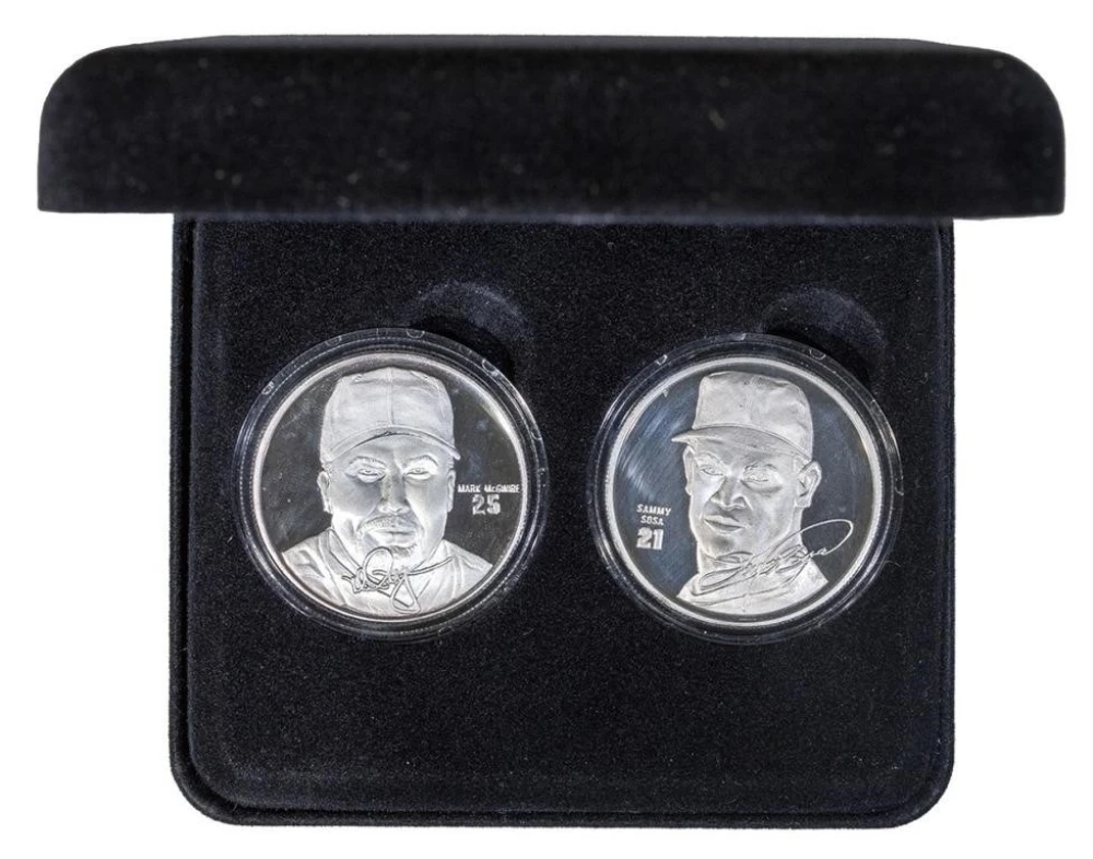 One Ounce Silver Baseball Heroes Medals Set