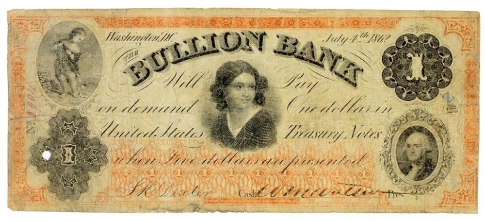 Washington, D.C. July 4, 1862 $1 Note