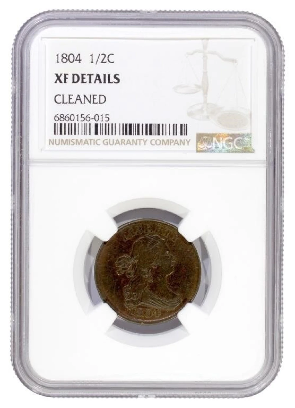 NGC EF Details 1804 Half Cent