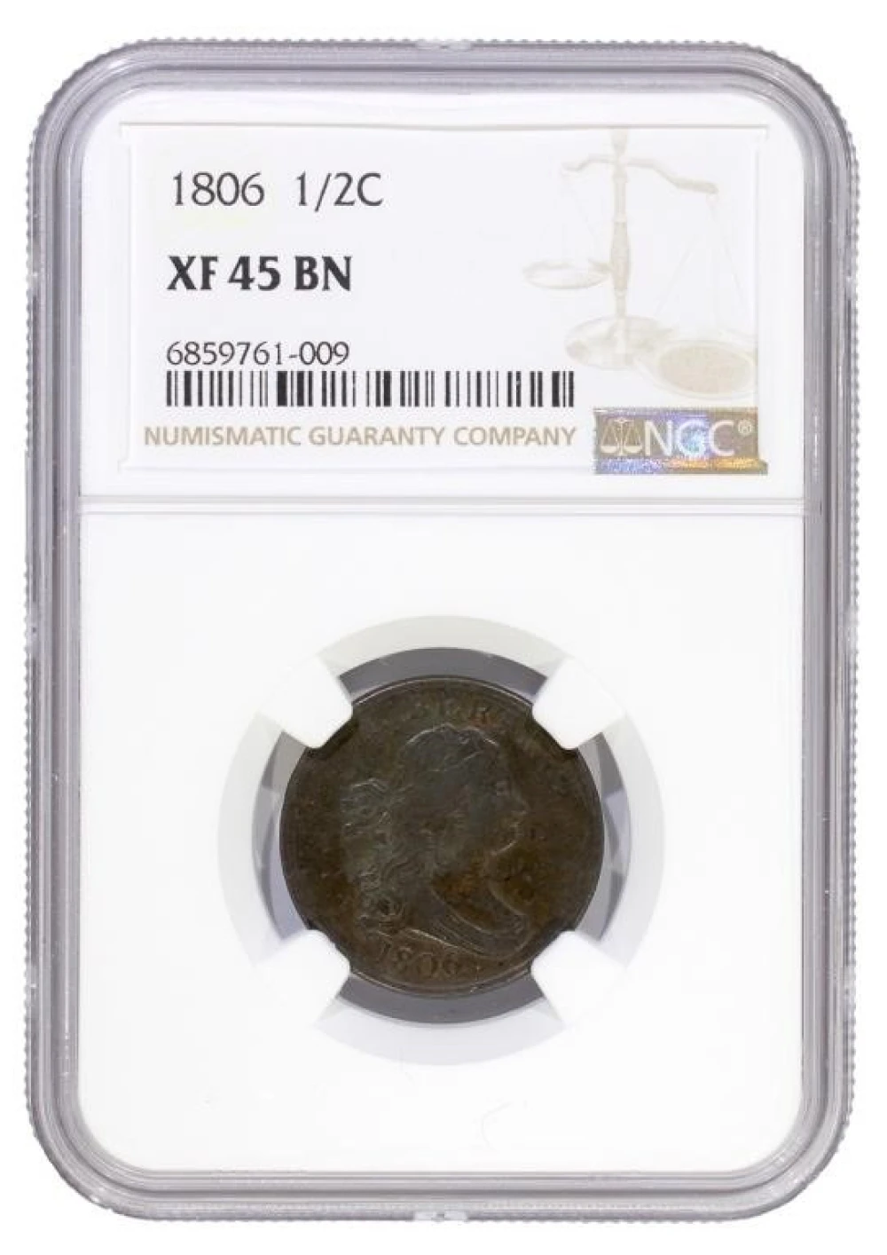 NGC EF-45 1806 Half Cent