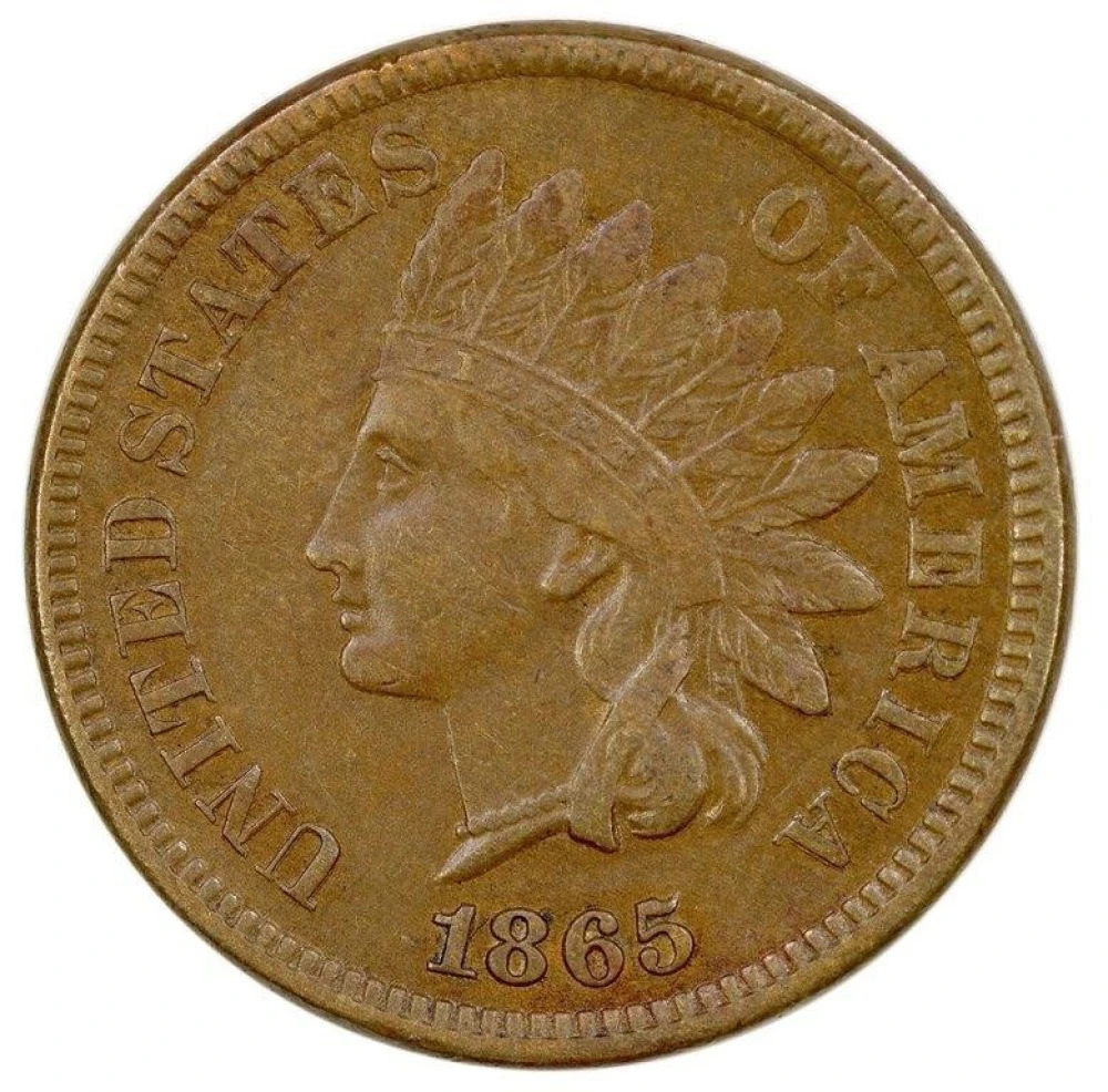 EF-45 1865 Fancy 5 Indian Cent