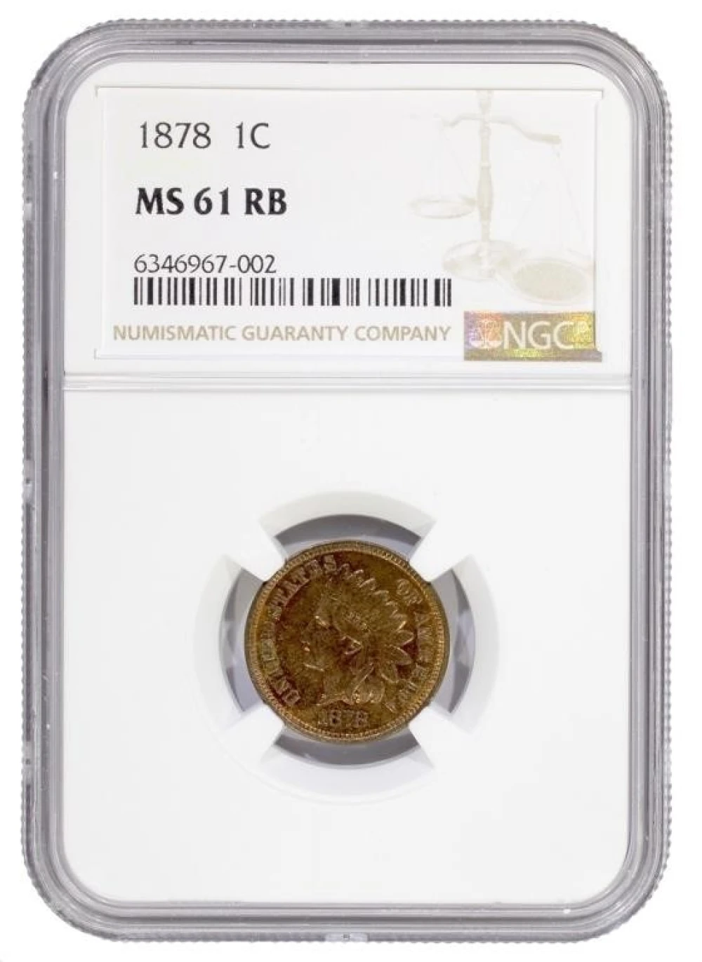 NGC MS-61 RB 1878 Cent