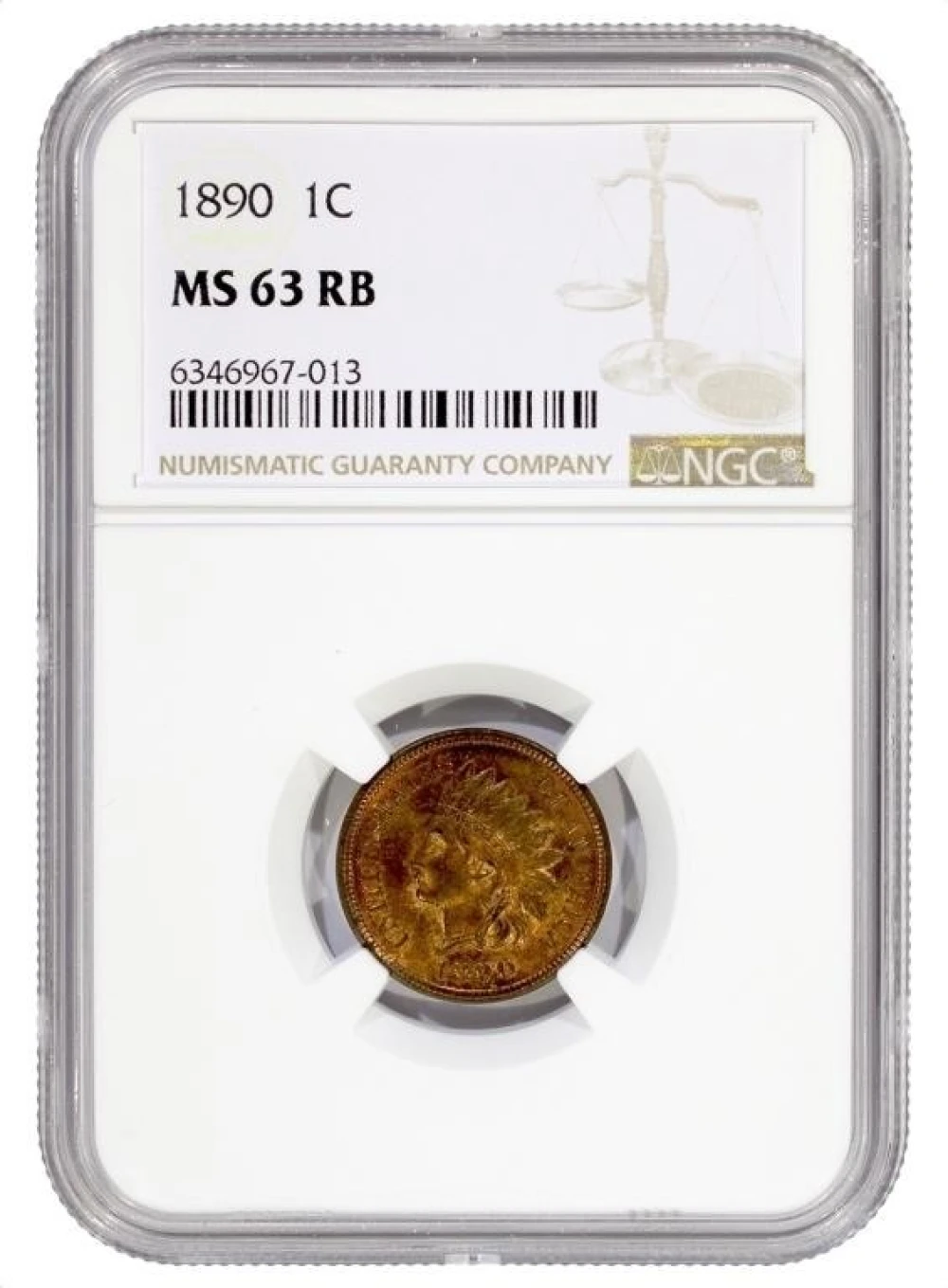NGC MS-63 RB 1890 Cent