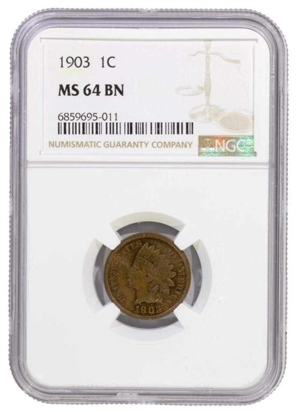 NGC MS-64 BN 1903 Indian Cent