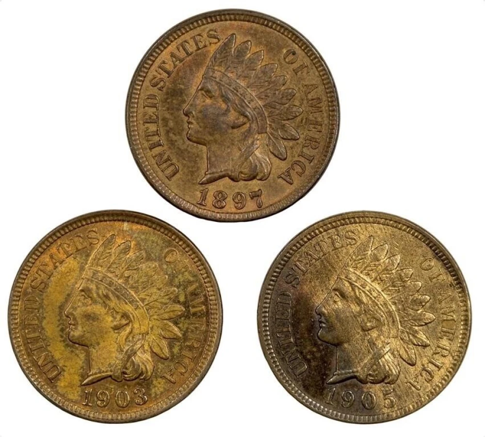RB UNC Indian Cent Trio