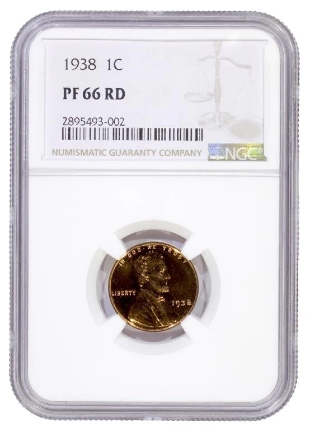 NGC Proof-66 Red 1938 Lincoln Cent