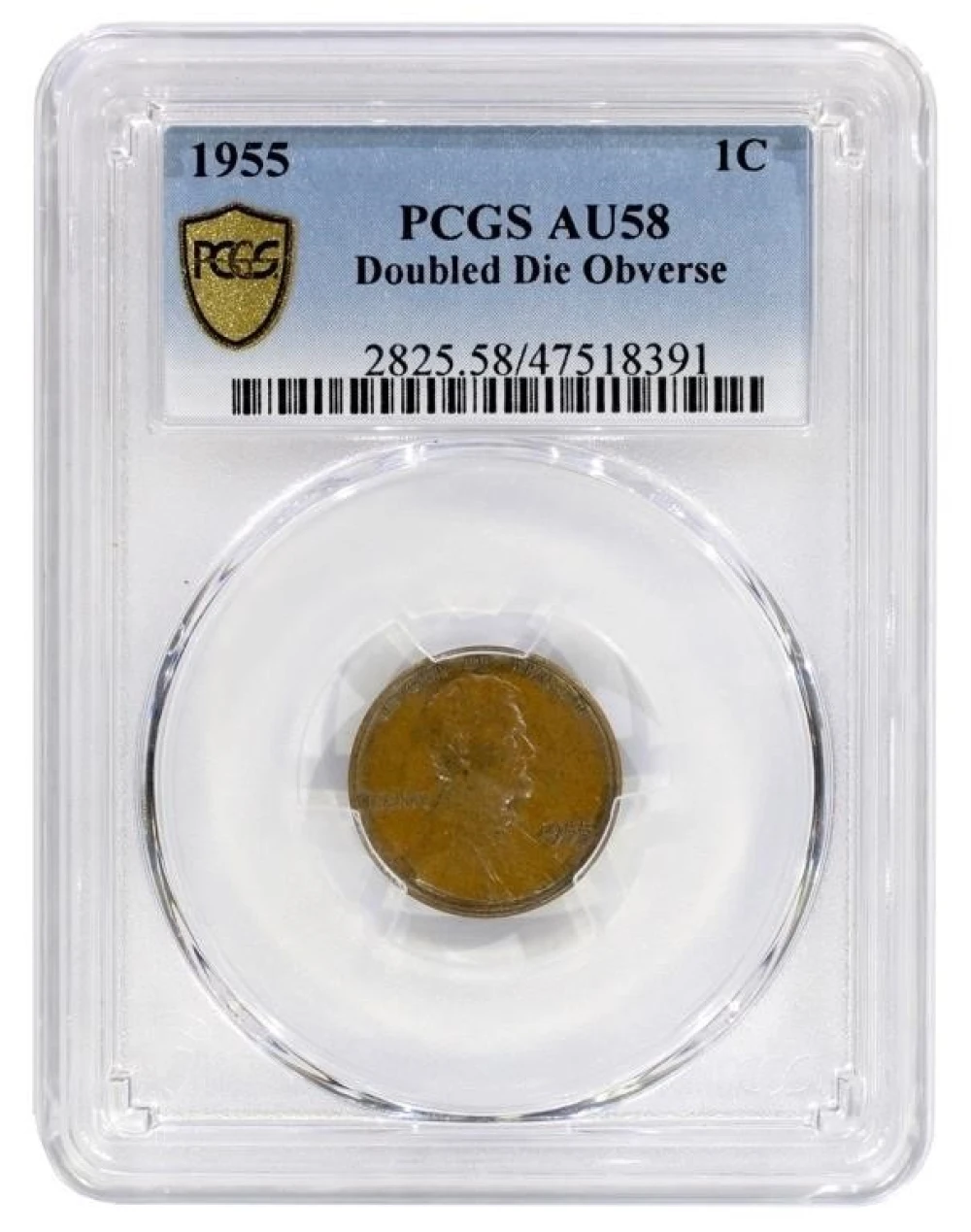 PCGS AU-58 1955 Double Die Cent