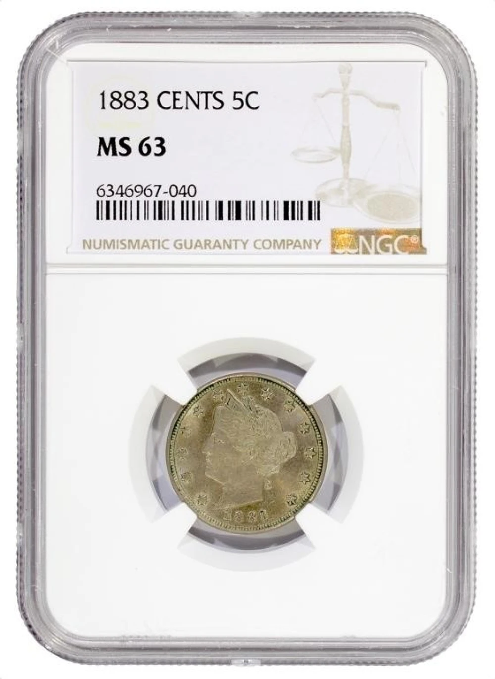 NGC MS-63 1883 With CENTS Liberty Nickel