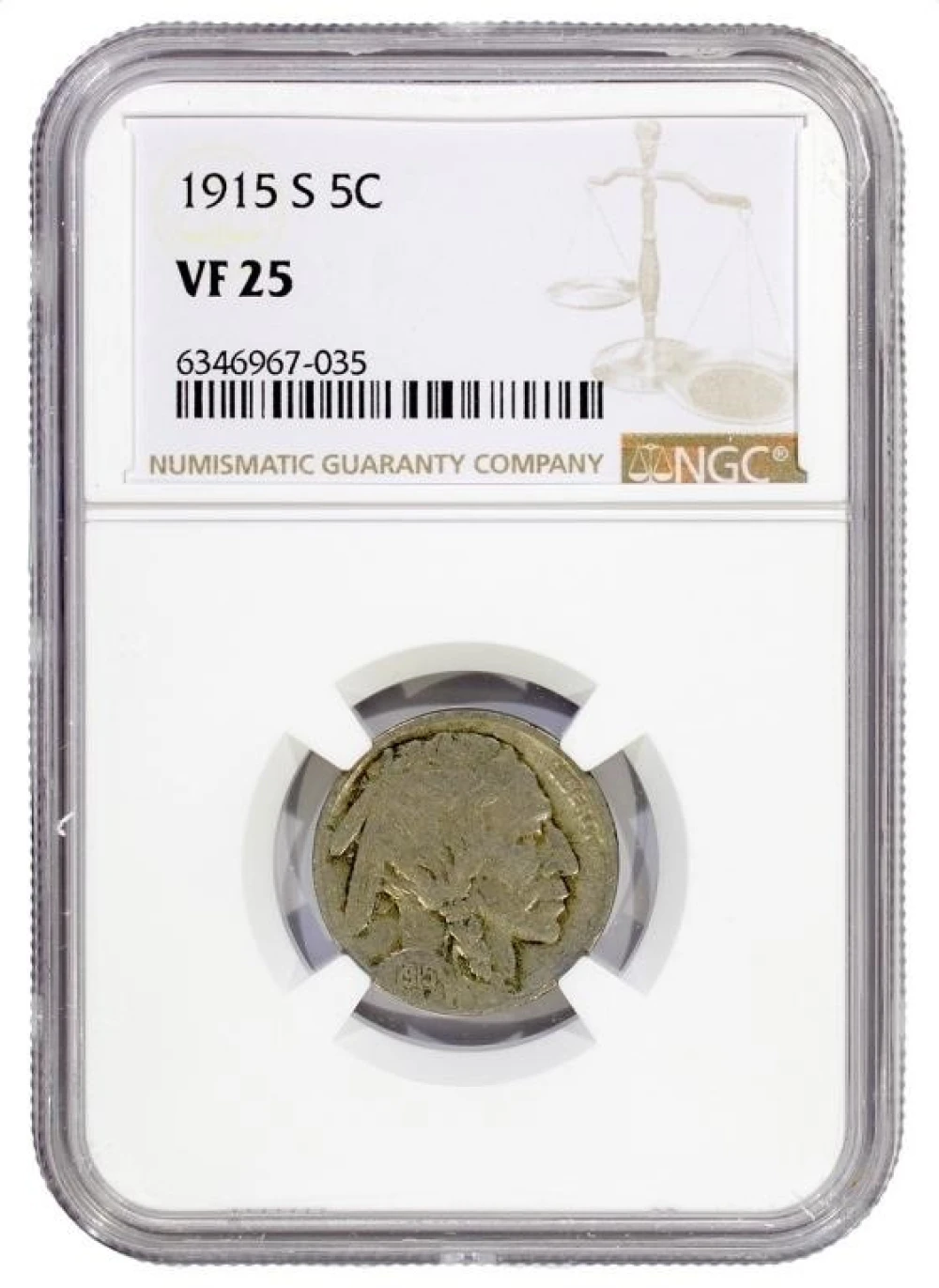 NGC VF-25 1915-S Nickel