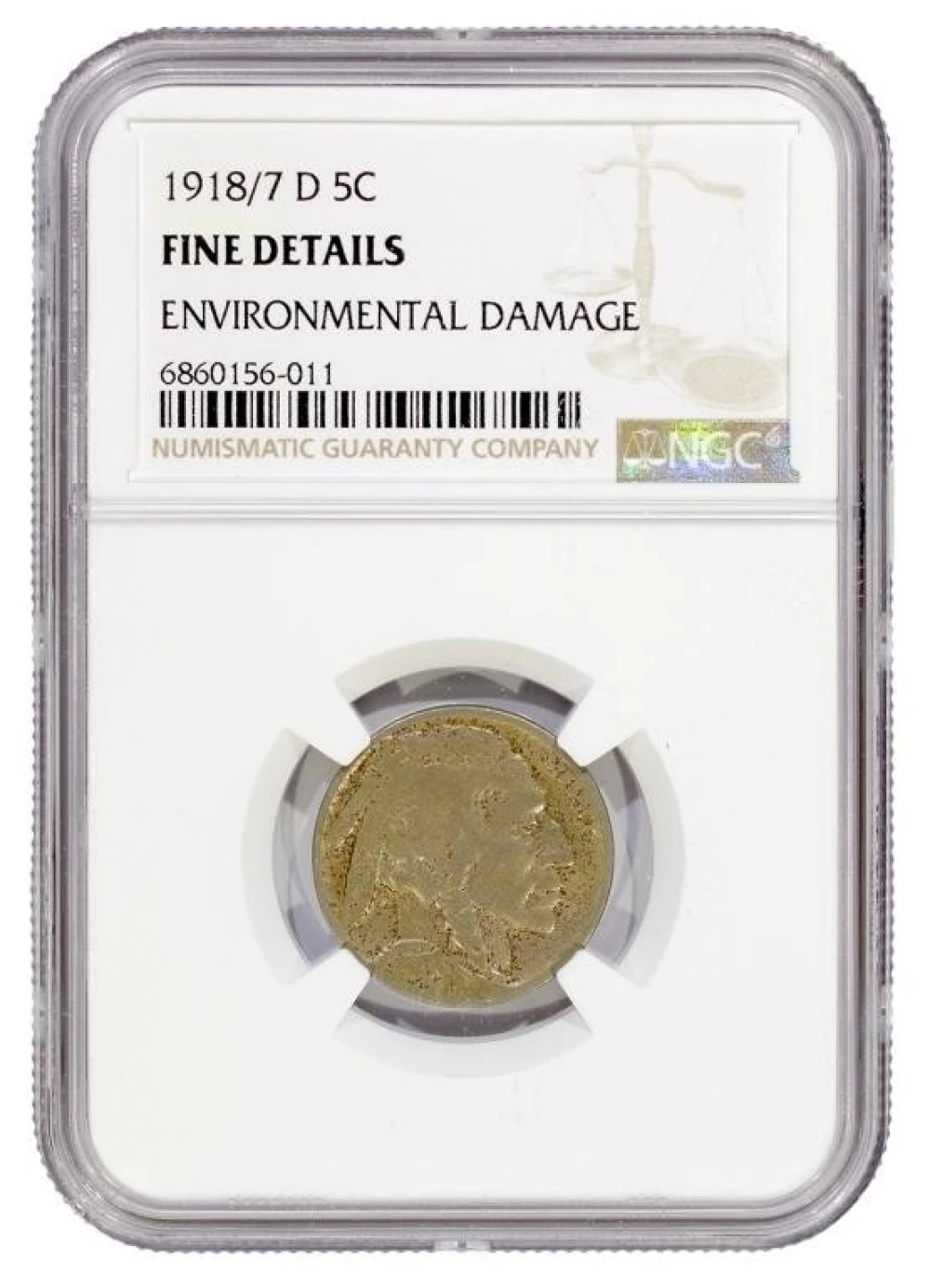 NGC Fine Details 1918/7-D Nickel