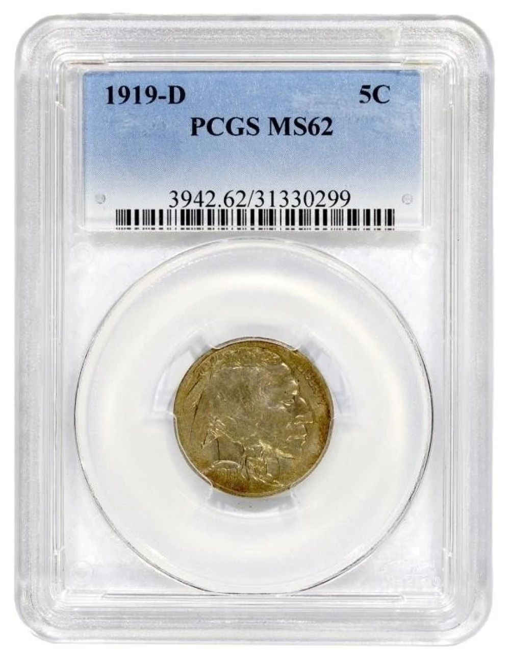 PCGS MS-62 1919-D Nickel