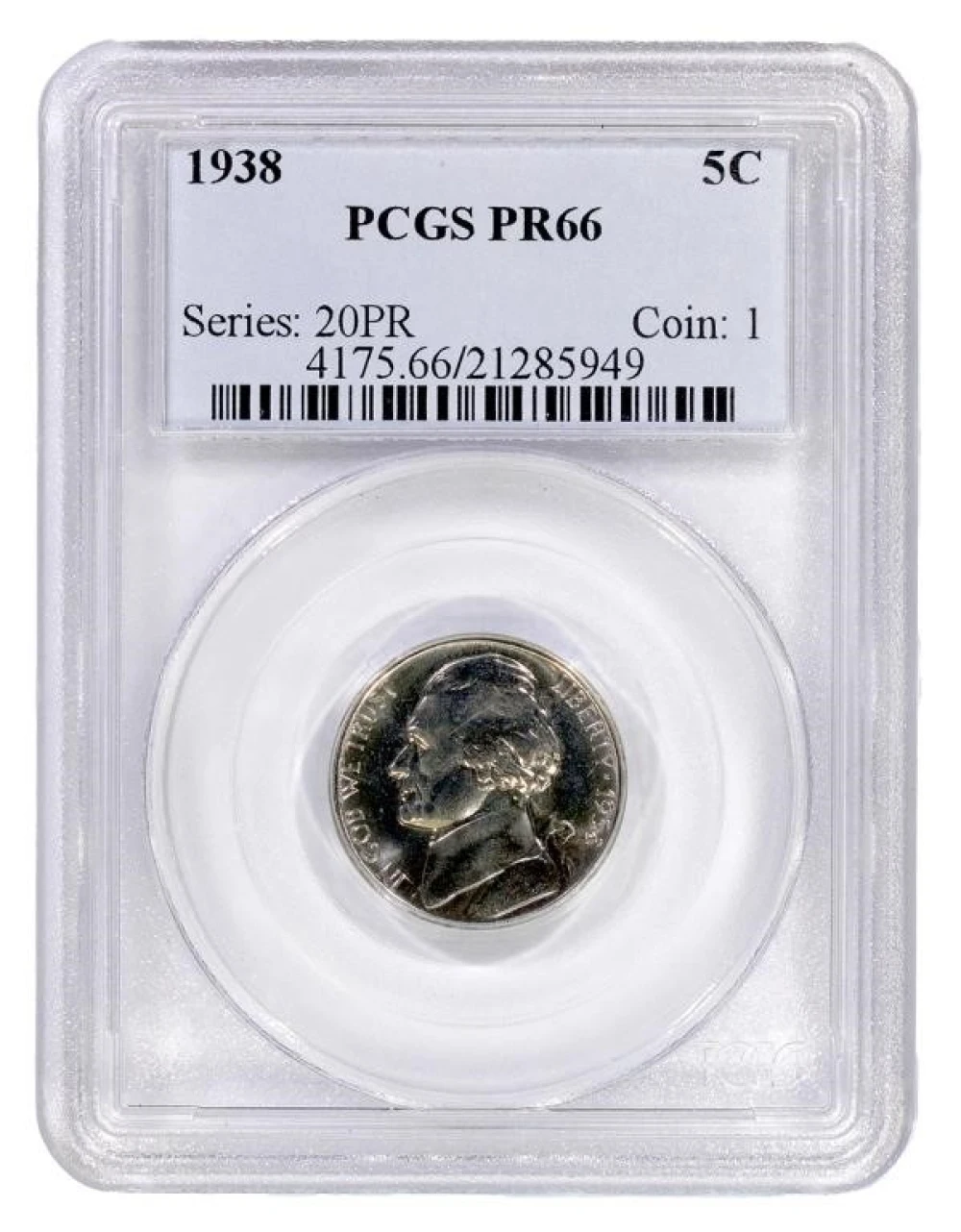 PCGS Proof-66 1938 Jefferson Nickel