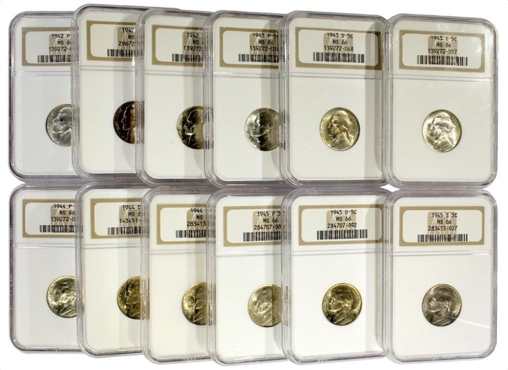 NGC MS-66 1942-45 War Nickel Set + 42-D