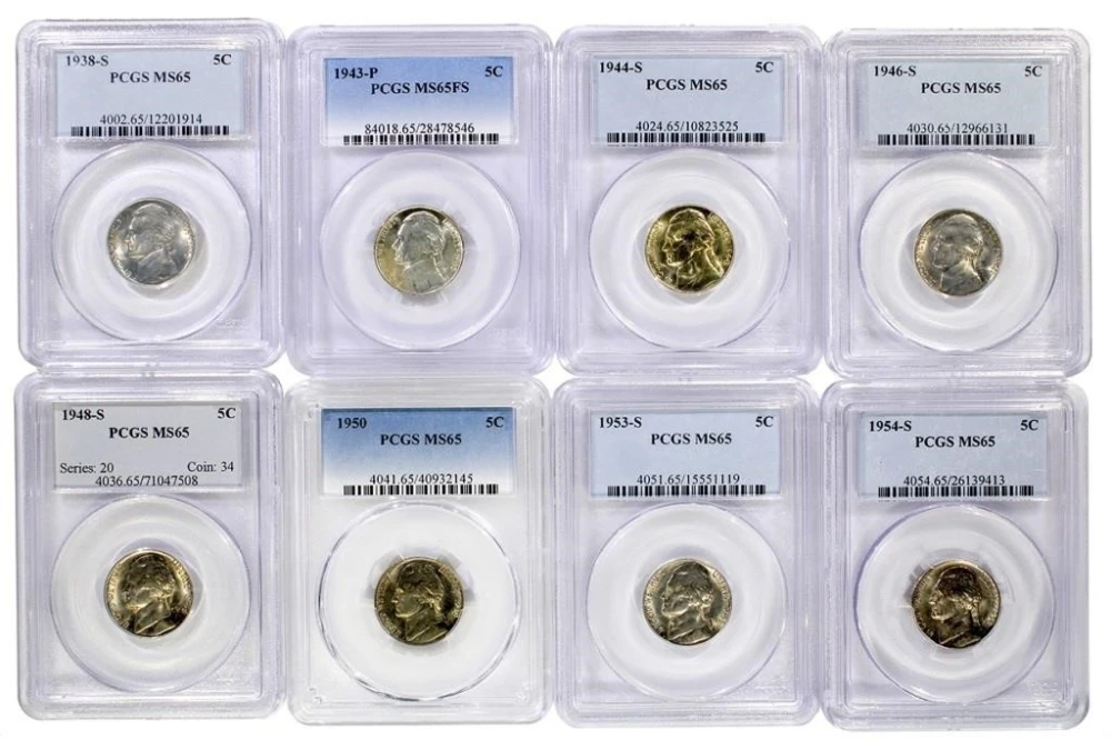 PCGS Certified Gem Jefferson Nickel Group