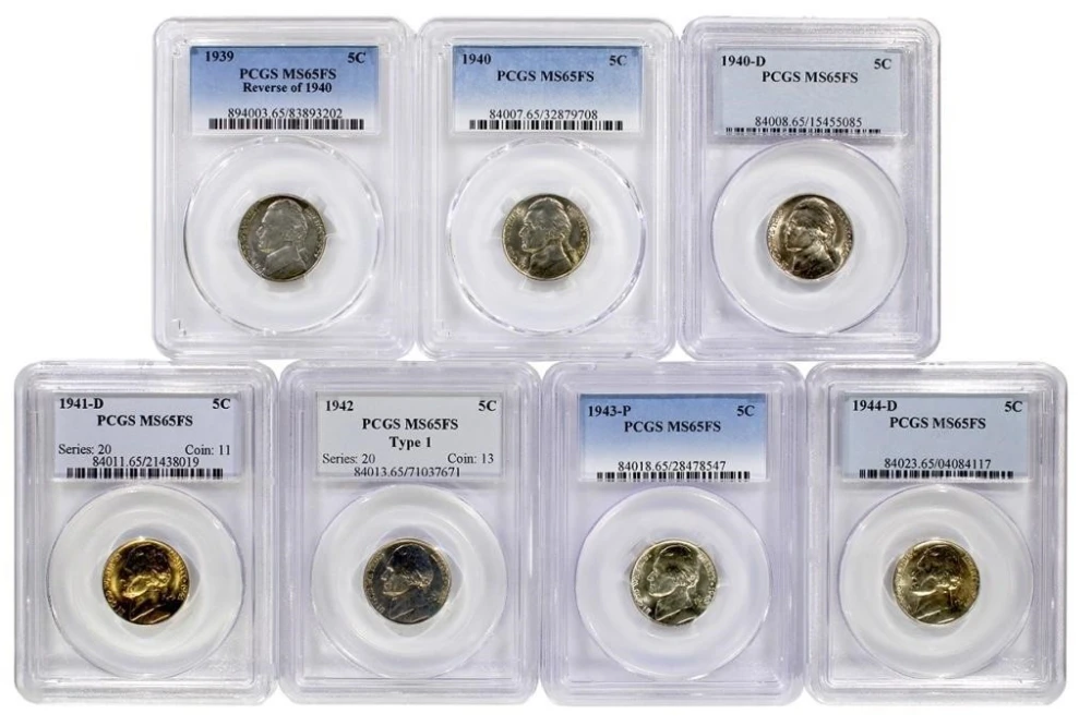 PCGS MS-65 FS Jefferson Nickel Group