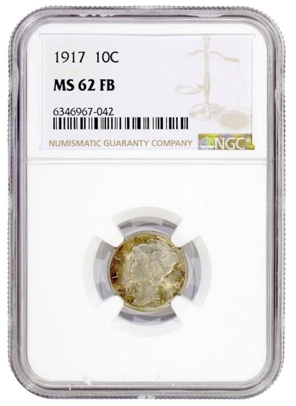NGC MS-62 FB 1917 Dime