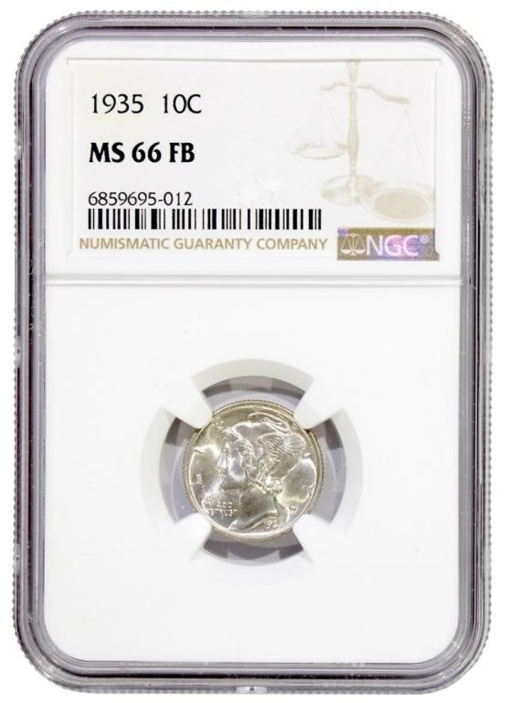 NGC MS-66 FB 1935 Mercury Dime