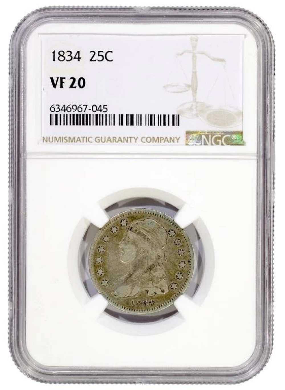 NGC VF-20 1834 Quarter