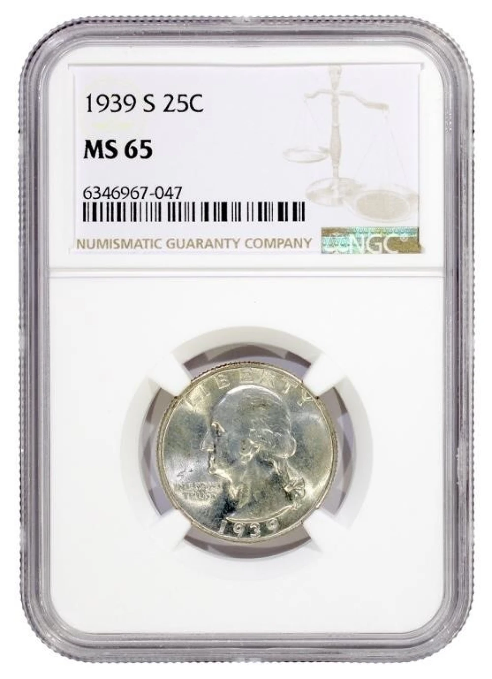 NGC MS-65 1939-S Quarter