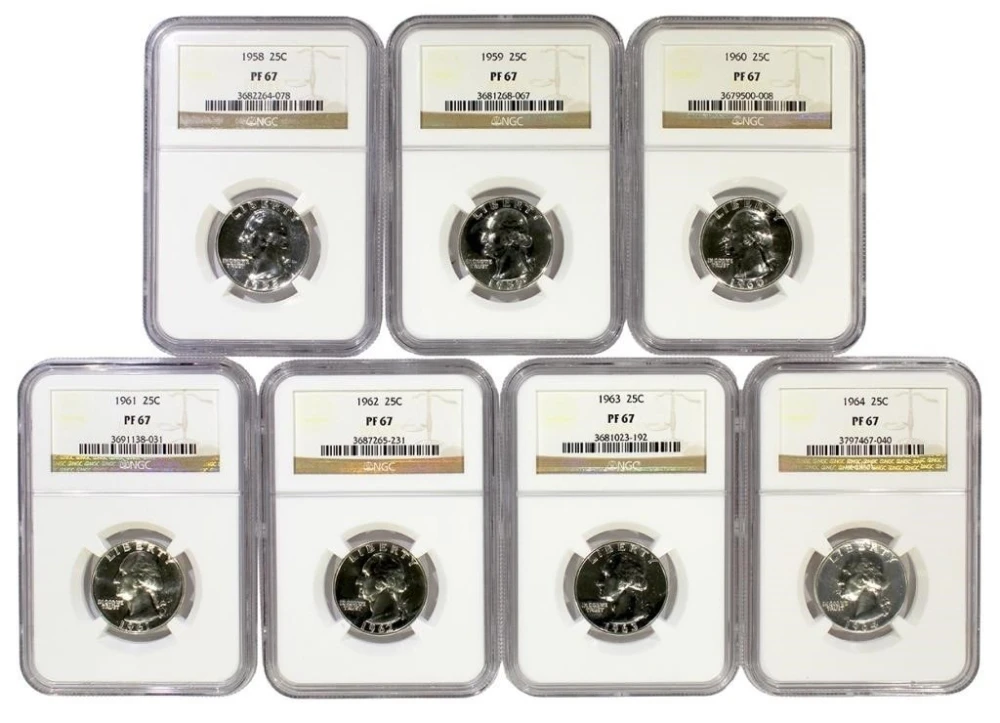 NGC Proof-67 Date Run Washington Quarters